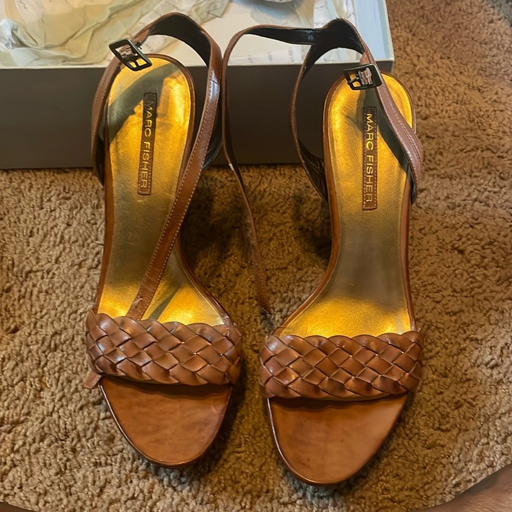Brown Leather Sandal Wedgies